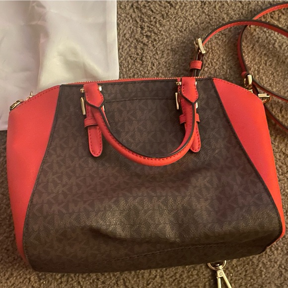 Michael Kors Ciara small satchel flame red